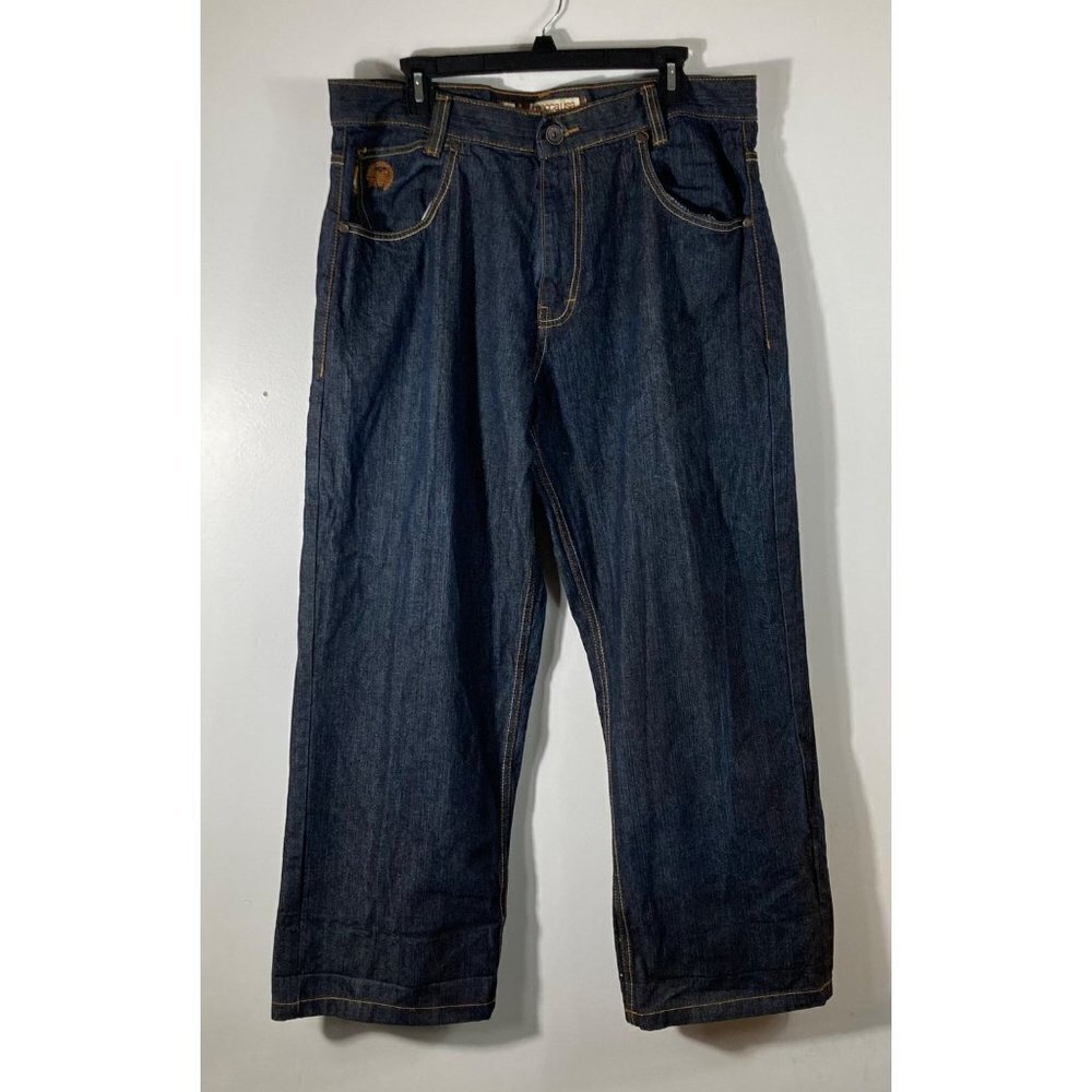 Mens Mecca USA Y2K Jeans Embroidered Wide‎ Leg 36/30